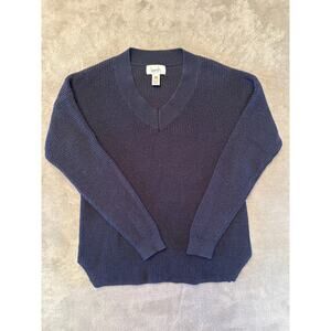 Kersh Ultra Soft Waffle Knit Sweater M Navy Blue Casual Sporty Preppy Coastal